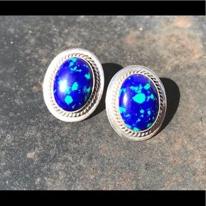 Southwest Azurite malachite earrings